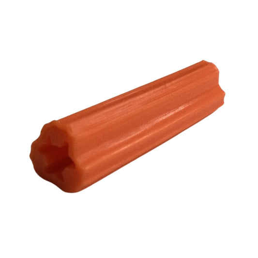 TACOS PLASTICOS DE 3/8 PULGADAS X 1-1/2 PULGADAS NARANJA PQT 10 UD