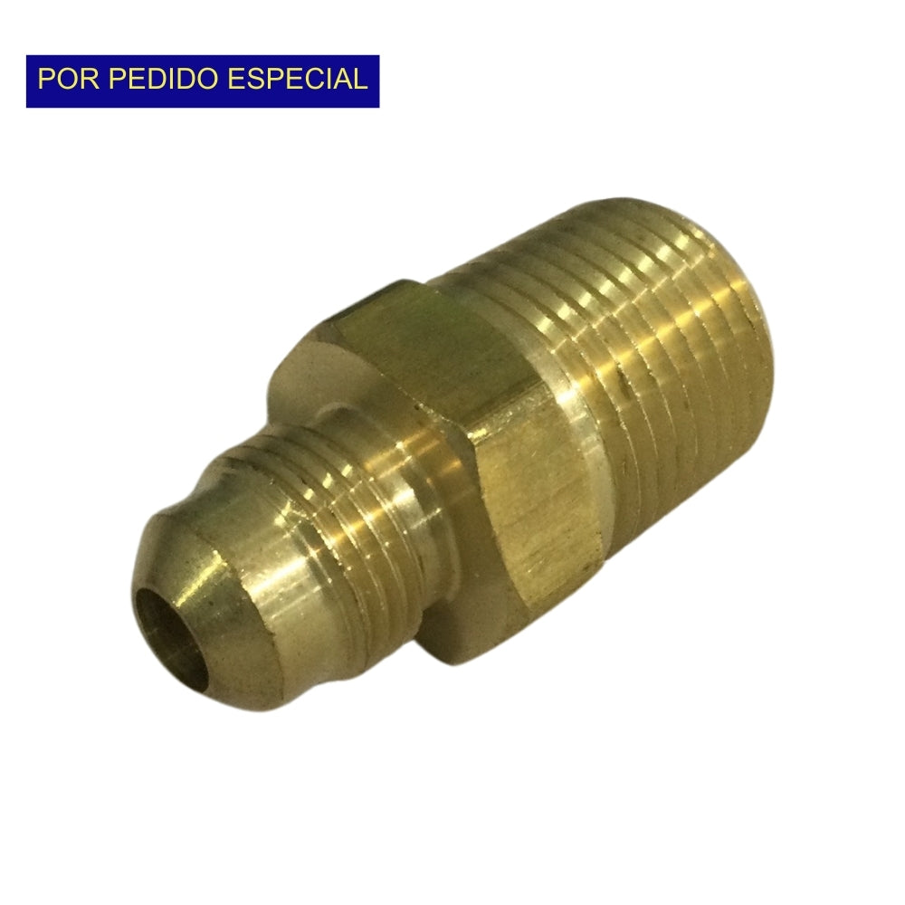 CONECTOR FLARED MACHO DE 3/8 PULGADAS X 1/2 PULGADAS PARA GAS