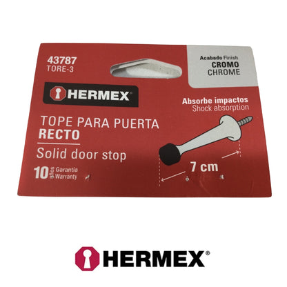 TOPE DE PUERTA TIPO  RECTO CROMADO HERMEX