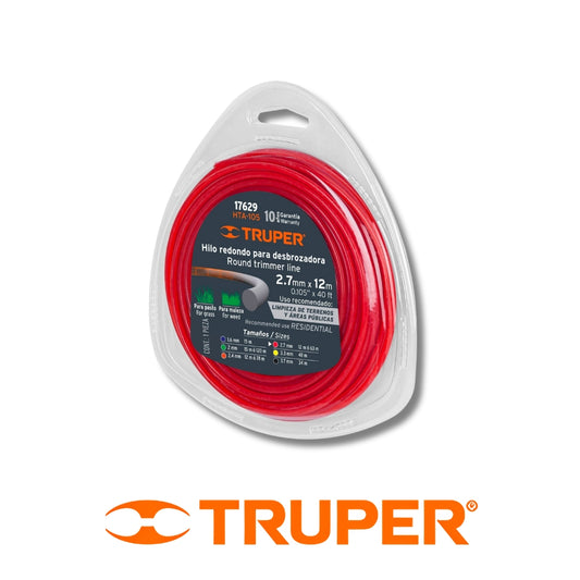 HILOCORTAGRAMA REDONDO 0.105 PULGADASX2.7MMX12M (40') TRUPER HTA-105