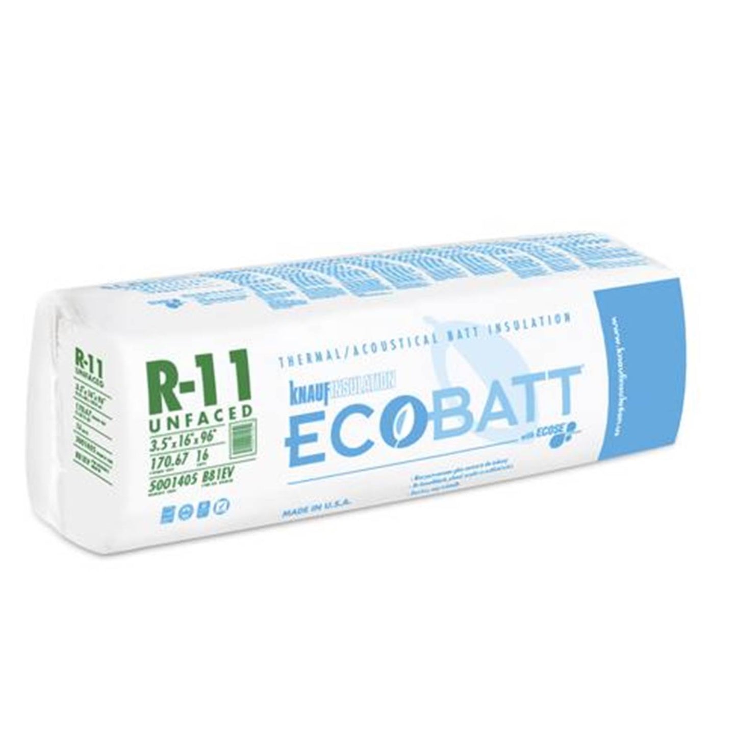 AISLANTE ECOBATTS 16 KNAUF R11 3.5 PULGADAS X 16 PULGADAS X 96  PULGADAS (15.86 M2) 5001405/NFGB81V