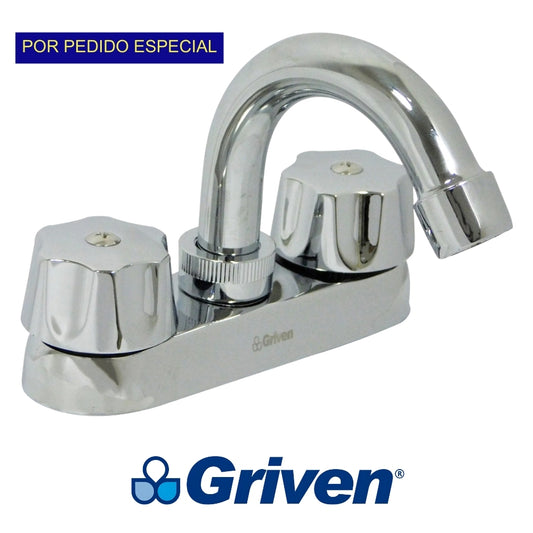 LLAVE DOBLE DE LAVAMANOS CUELLO CURVO 4 PULGADAS GRIVEN A367-15061-B