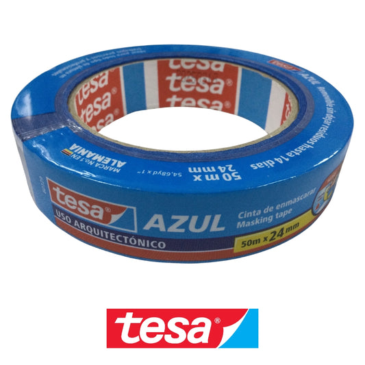 MASKING TAPE AZUL TESA DE 50M X 24MM TES01500