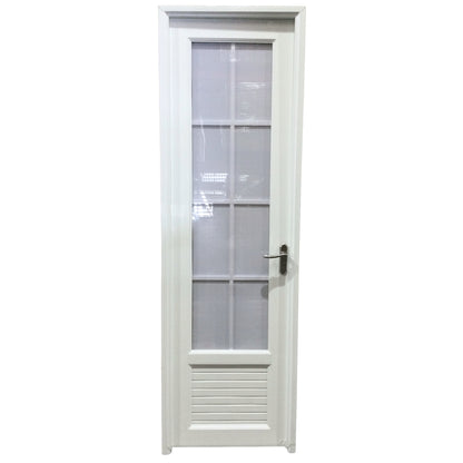 PUERTAS UPVC 2X7 CON MARCO 75MM BLANCO IZQUIERDA PLG01 CON BISAGRAS Y CERRADURA