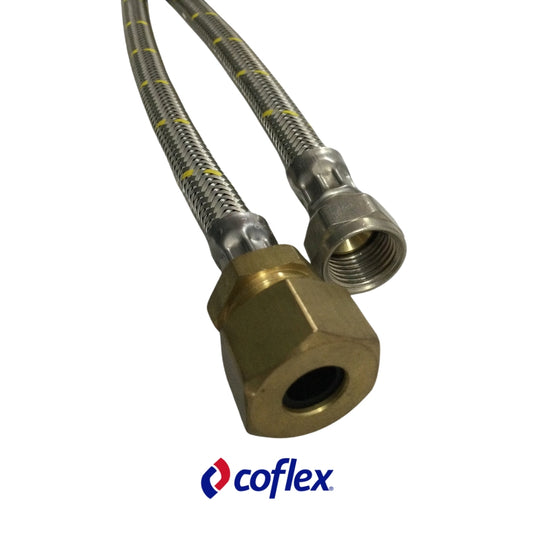 MANGUERA FLEXIBLE PARA GAS 3/8 PULGADAS FLARE X 1/2 PULGADAS REGULADOR 100CM EAG-L100