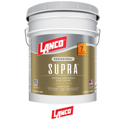 PINTURA BASE PARED SUPRA SATIN BLANCO TANQUE 5 GL VA3680-2 LANCO