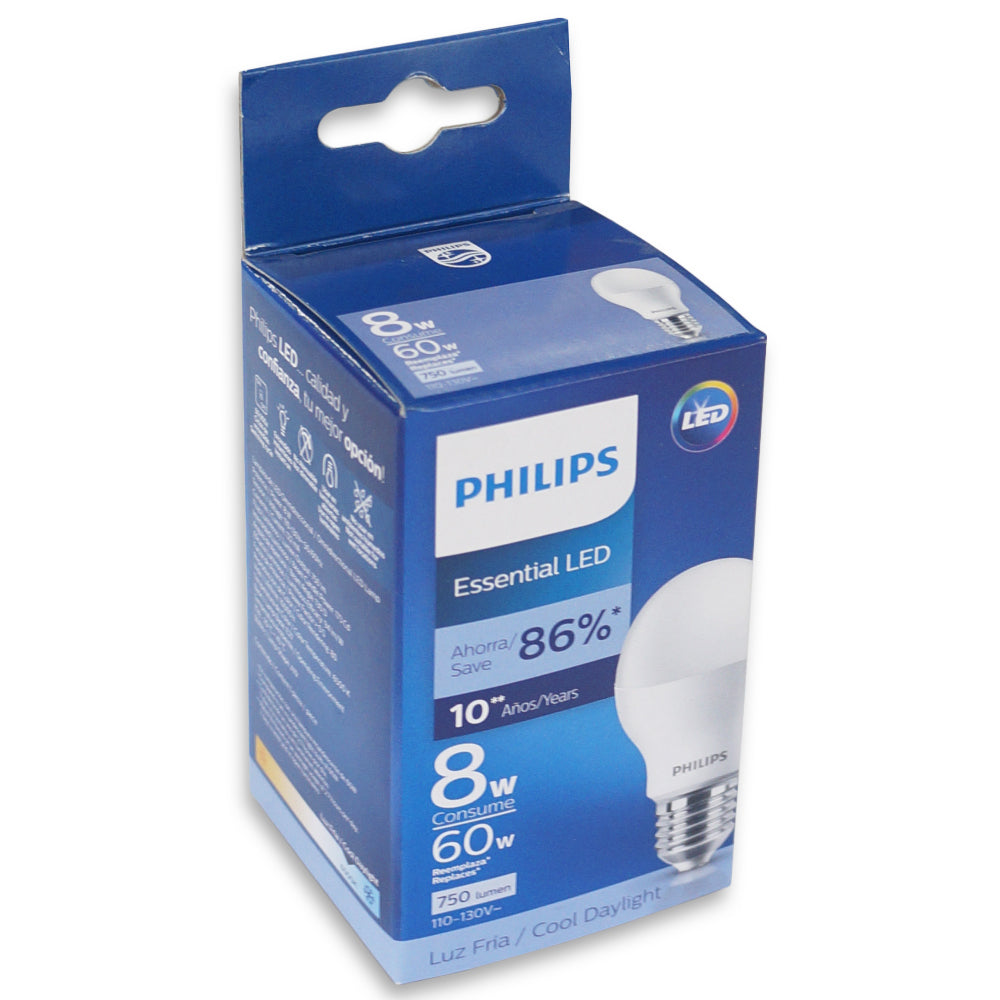 BOMBILLO LED  8-60 WATTS E27 6500K A19 PHILLPS
