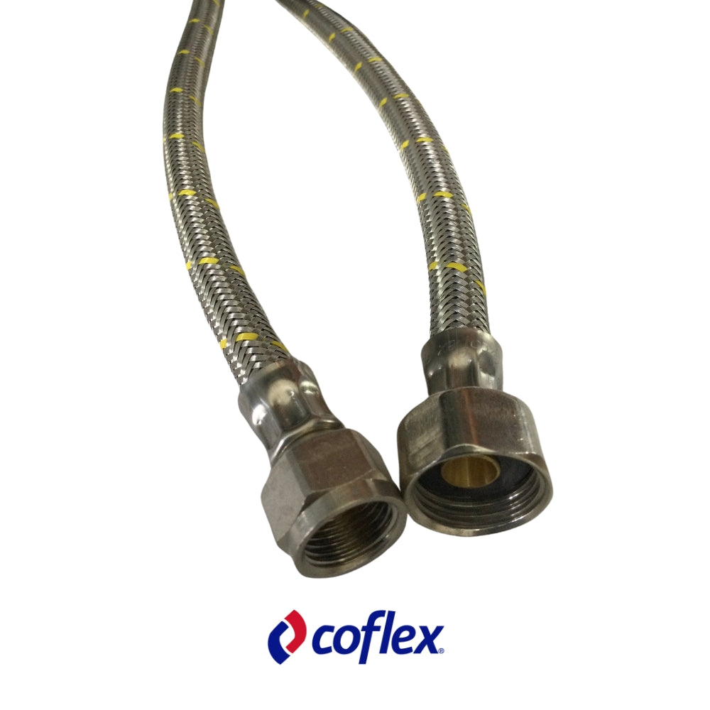 MANGUERA FLEXIBLE PARA GAS 3/8 PULGADAS FLARE X 1/2 PULGADAS FIP X 100CM EAG-K100
