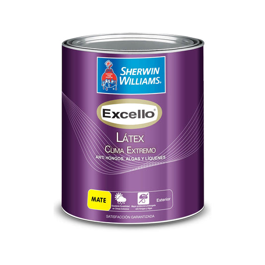 PINTURA LÁTEX MATE BLANCO  EXCELLO LATEX CLIMA EXTREMO GL B2WSA1-1 SHERWIN WILLIAMS
