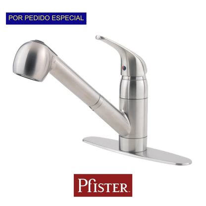 LLAVE FREGADOR MONOMANDO PULL OUT SATIN NICKEL G13310SS PF
