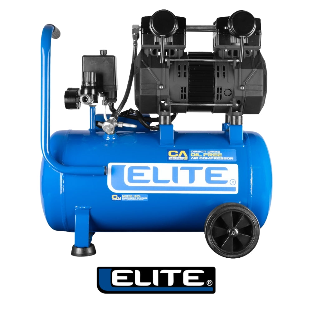 COMPRESOR LIBRE DE ACEITE 25 LTS 2.5 HP, 125 PSI, 6.1 CFM, 110V-60HZ, ELITE