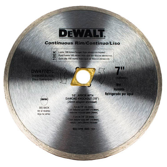 DISCO DIAMANTE 7 PULGADAS  CORTE MOJADO DW47701L DEWALT