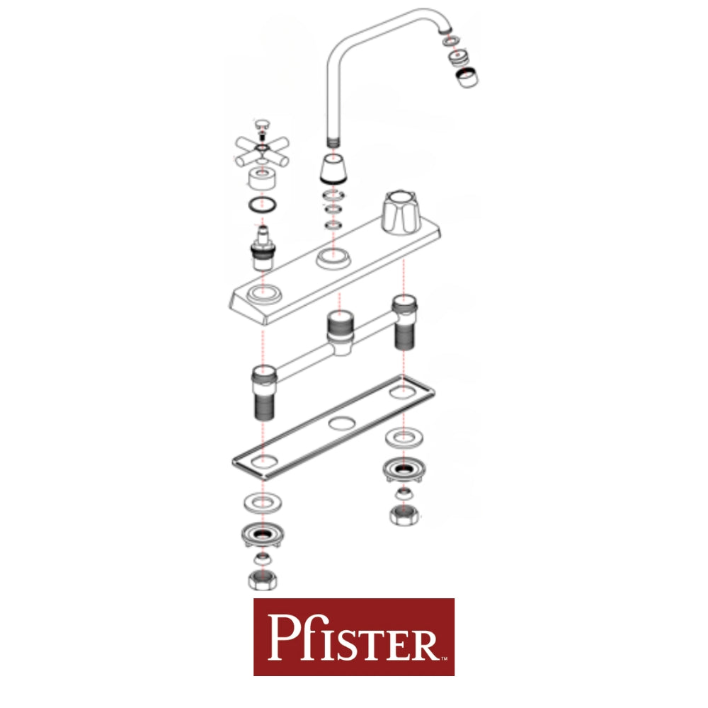 LLAVE DOBLE DE FREGADOR ACABADO CROMO CRUZ 036CSCC PRICE PFISTER
