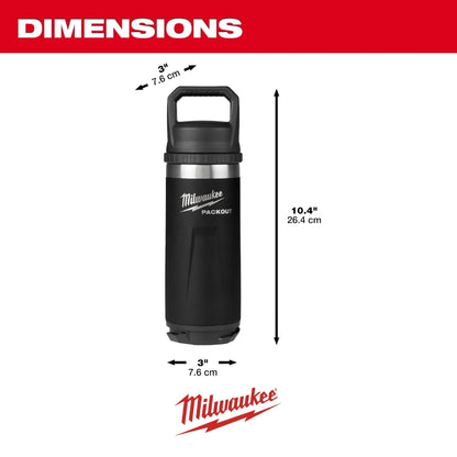 BOTELLA PACKOUT AISLADA 18OZ TAPA CHUG MILWAUKEE 48-22-8382B
