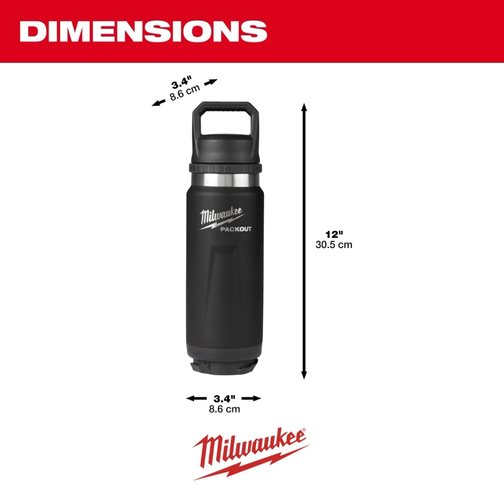 BOTELLA PACKOUT AISLADA 24OZ TAPA CHUG MILWAUKEE 48-22-8396B