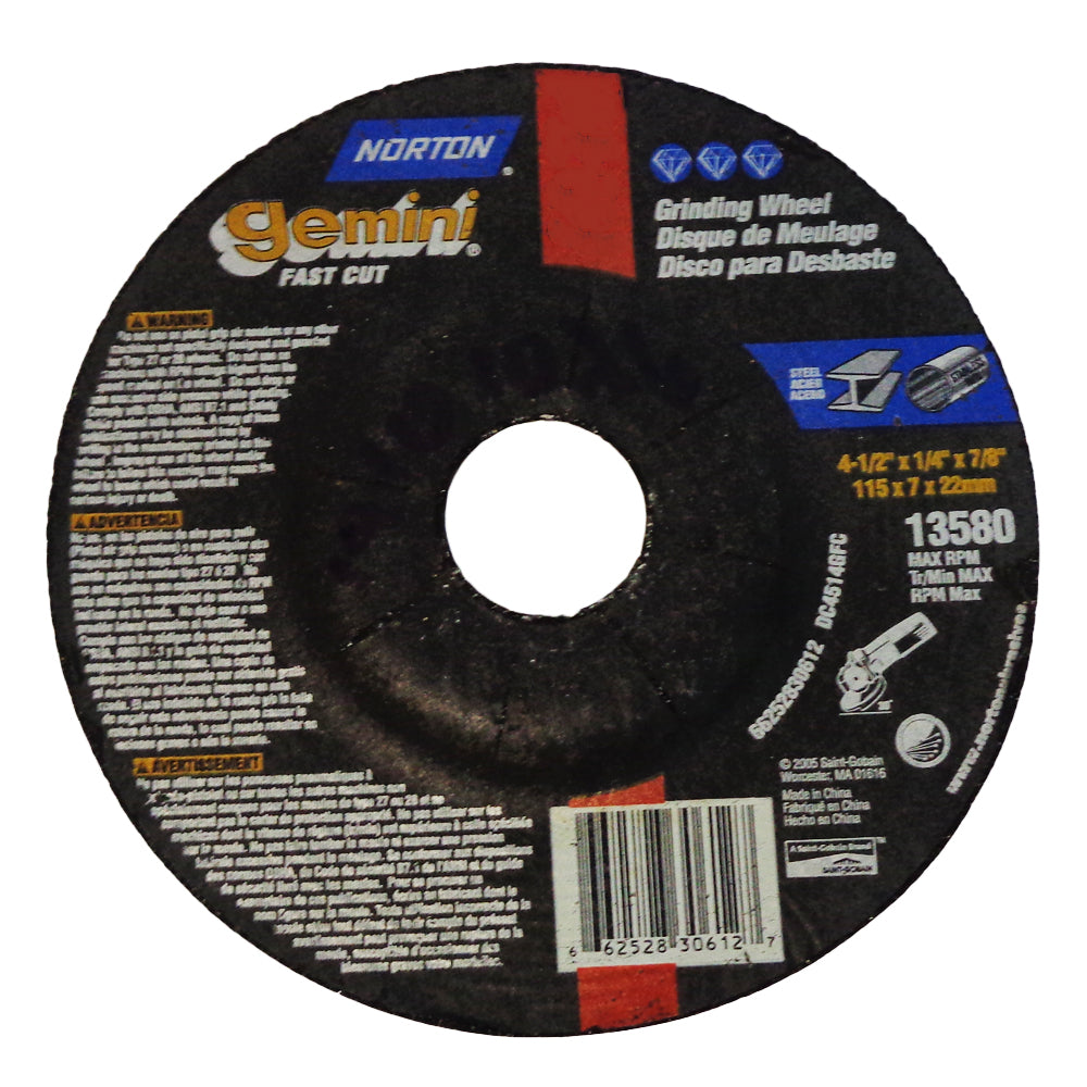 DISCO DESBASTE 4-1/2X1/4X7/8P/METG