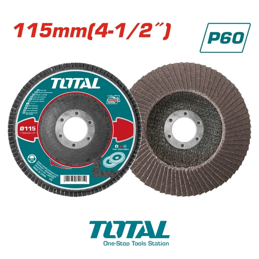 DISCO FLAP GRANO P60 4-1/2 X 7/8 IN (115MM X 22MM) TOTAL TAC6311560