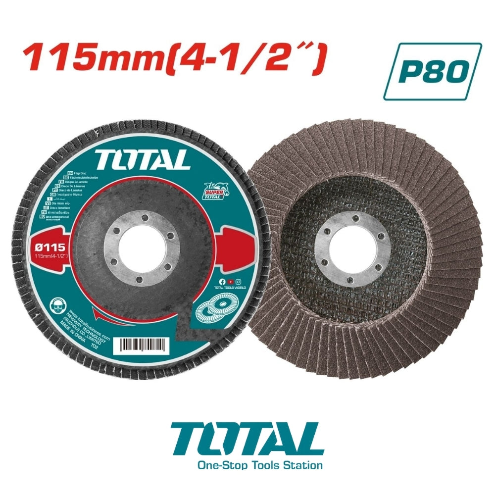 DISCO FLAP GRANO P80 4-1/2 X 7/8 IN (115 MM  X 22.2 MM) TOTAL TAC6311580