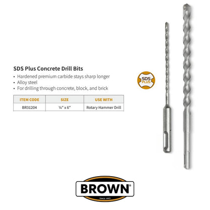 BROCA 1/4 x 6 IN SDS PLUS PARA CONCRETO