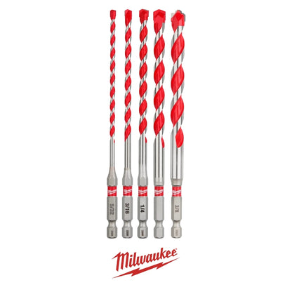 SET 5 BROCAS MARTILLO SHOCKWAVE CARBURO MILWAUKEE 48-20-9051