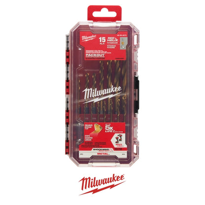 SET 15 BROCAS RED HELIX TITANIO MILWAUKEE 48-89-4670