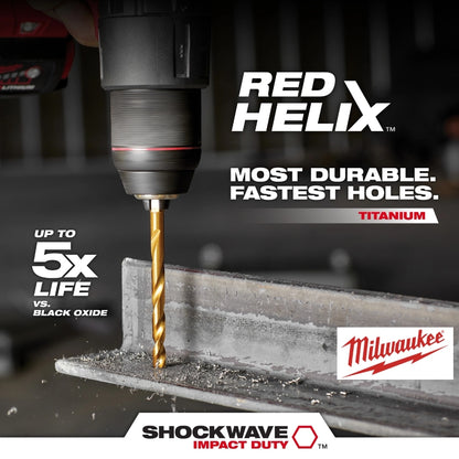 SET 15 BROCAS RED HELIX TITANIO MILWAUKEE 48-89-4670