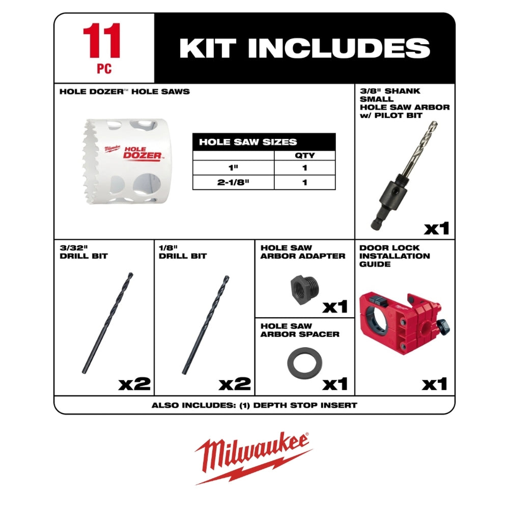 KIT INSTALACIÓN CERRADURAS HOLE DOZER MILWAUKEE 49-22-4073