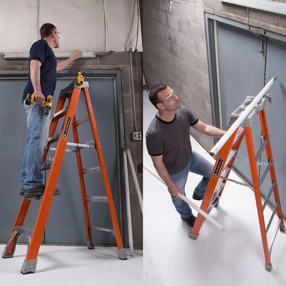 ESCALERA TIJERA USO INDUSTRIAL TIPO 1A FIBRA VIDRIO 6 PIES 136 KG FS1506 LOUISVILLE