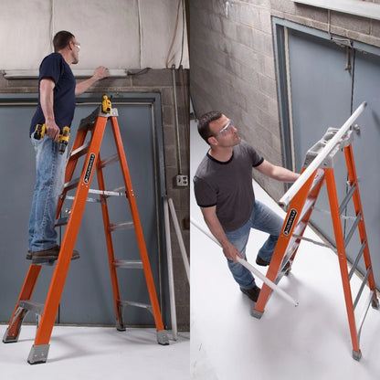 ESCALERA TIJERA USO INDUSTRIAL TIPO 1A FIBRA VIDRIO 6 PIES 136 KG FS1506 LOUISVILLE