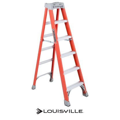 ESCALERA TIJERA USO INDUSTRIAL TIPO 1A FIBRA VIDRIO 6 PIES 136 KG FS1506 LOUISVILLE