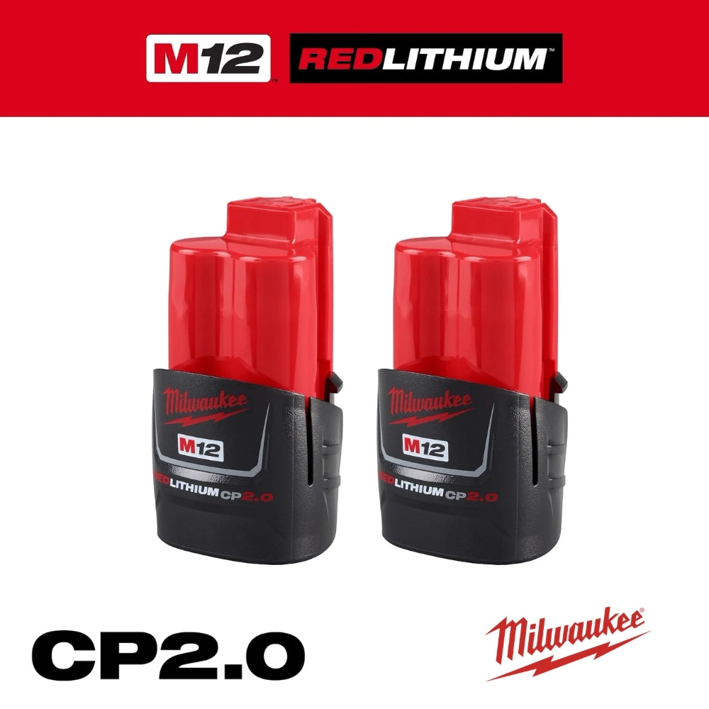 PACK 2 BATERIAS M12 REDLITHIUM CP2.0 MILWAUKEE 48-11-2422