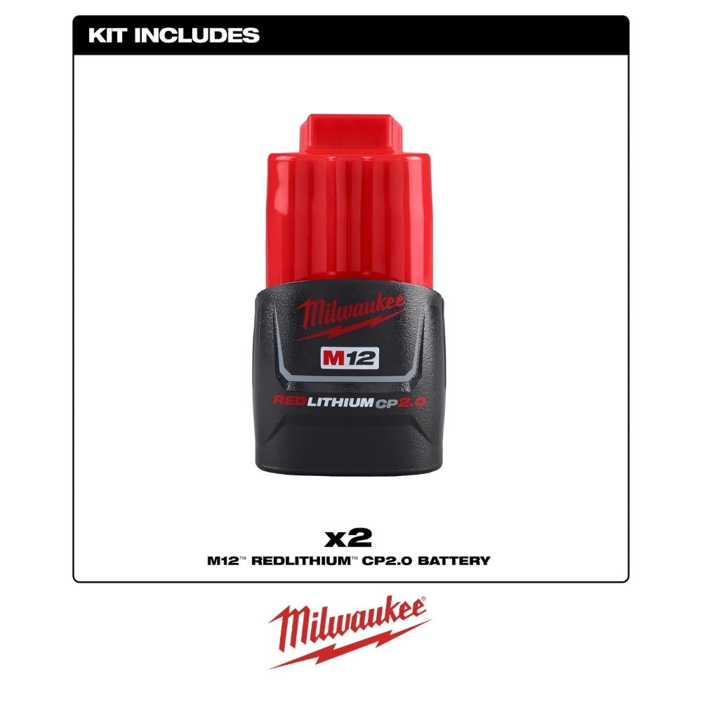 PACK 2 BATERIAS M12 REDLITHIUM CP2.0 MILWAUKEE 48-11-2422