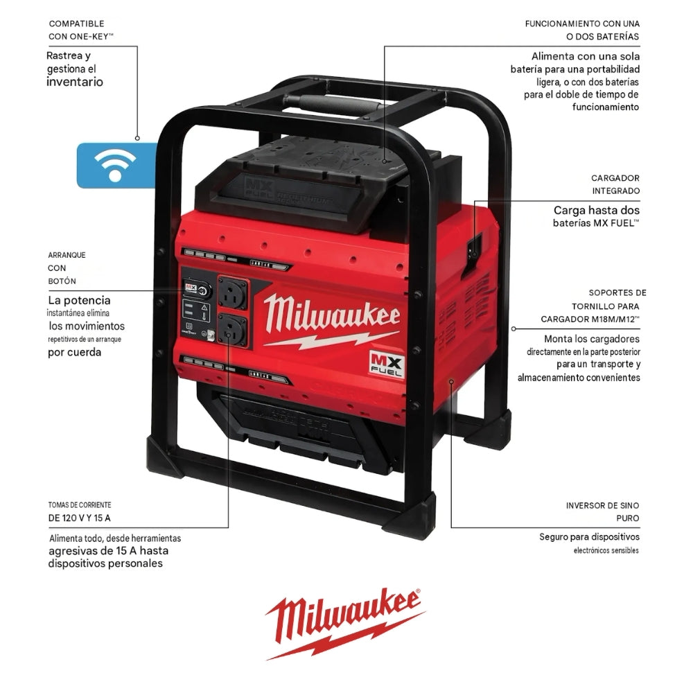 ESTACIÓN ENERGÍA PORTÁTIL MX FUEL 3600W/1800W MILWAUKEE MXF002-2XC