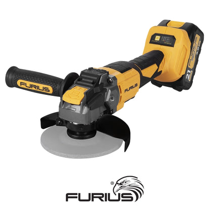 ESMERILADORA ANGULAR FURIUS  4-1/2 S/CARBONES 20V 1 BATERIA 4AH