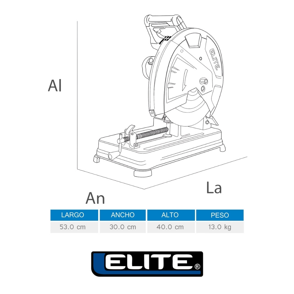 TRONZADORA ELECTRICA  ELITE 14PUL, 2500W, 4000RPM, 110V-60HZ