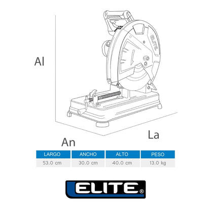 TRONZADORA ELECTRICA  ELITE 14PUL, 2500W, 4000RPM, 110V-60HZ