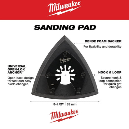 PAD LIJADORA TRIANGULAR 3-1/2" MILWAUKEE 49-25-2009