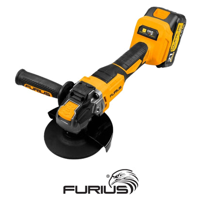 ESMERILADORA ANGULAR FURIUS 4-1/2 S/CARBONES 20V 1 BATERIA 4AH