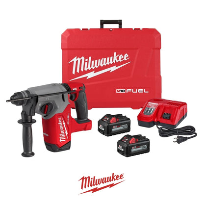 KIT ROTOMARTILLO M18 FUEL 1" SDS PLUS CON 2 BATERIAS Y CARGADOR MILWAUKEE 2912-22