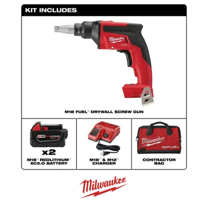 KIT ATORNILLADOR TABLAROCA M18 FUEL CON 1 BATERIA Y CARGADOR MILWAUKEE 2866-22