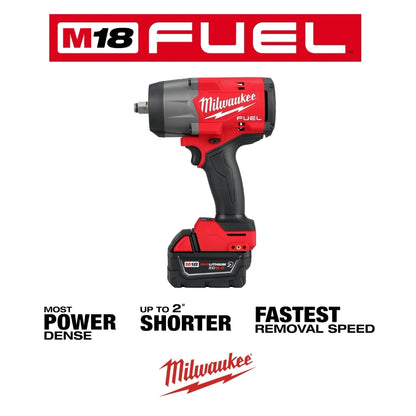 KIT COMBO LLAVE IMPACTO 1/2¨ + PISTOLA GRASA M18 FUEL  CON 2 BATERIAS Y CARGADOR MILWAUKEE 2967-22