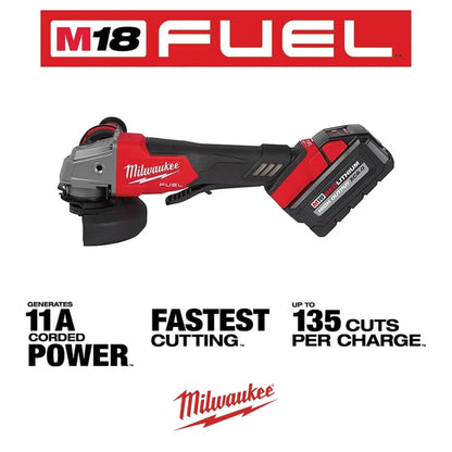 KIT ESMERILADORA M18 FUEL 4-1/2"/5" CON 2 BATERIAS Y CARGADOR MILWAUKEE 2880-22