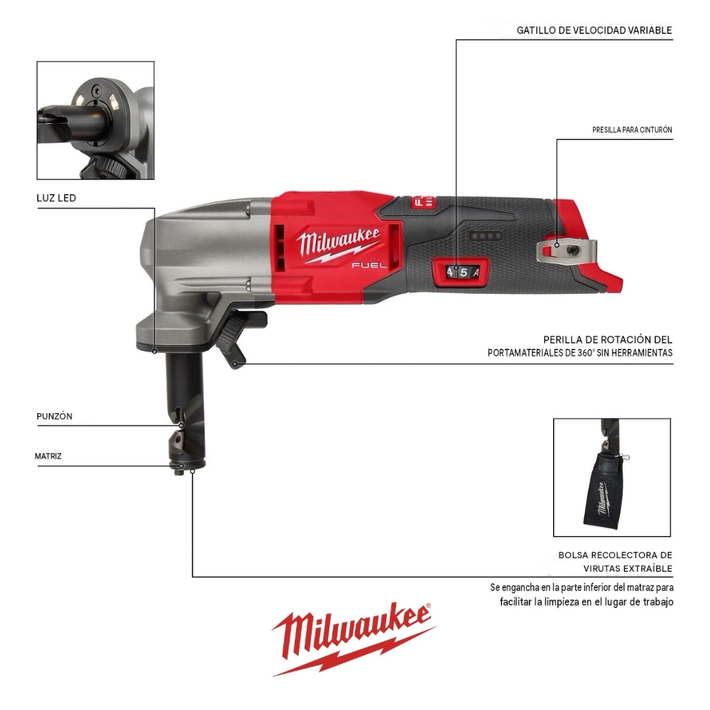 ROEDORA M12 FUEL 16GA MILWAUKEE 2476-20 (SIN BATERIA)