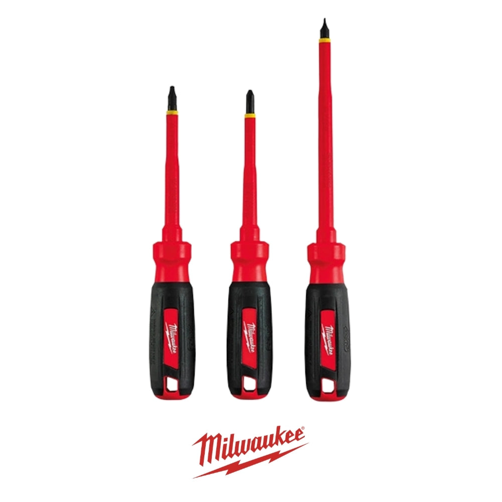 JUEGO DE 3 DESTORNILLADORES CON AISLAMIENTO 1000V MILWAUKEE 48-22-2202