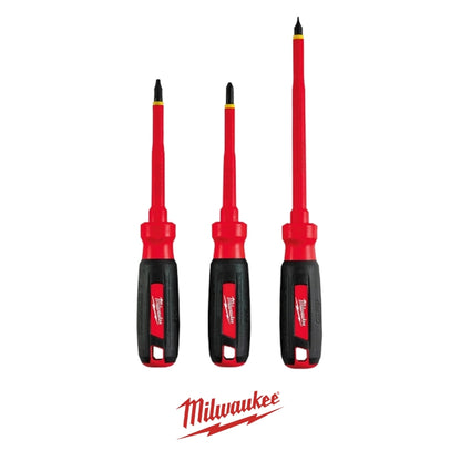 JUEGO DE 3 DESTORNILLADORES CON AISLAMIENTO 1000V MILWAUKEE 48-22-2202