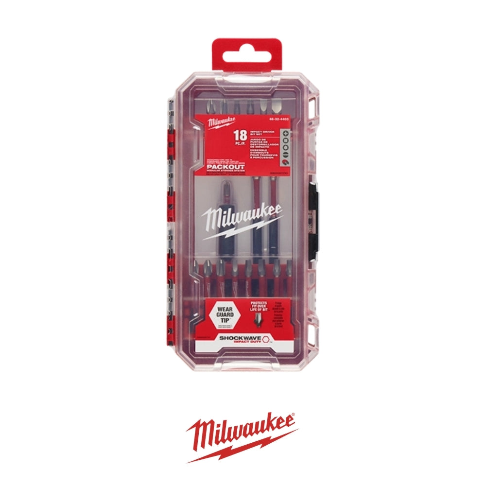 SET 18 PUNTAS SHOCKWAVE IMPACT DUTY MILWAUKEE 48-32-4403