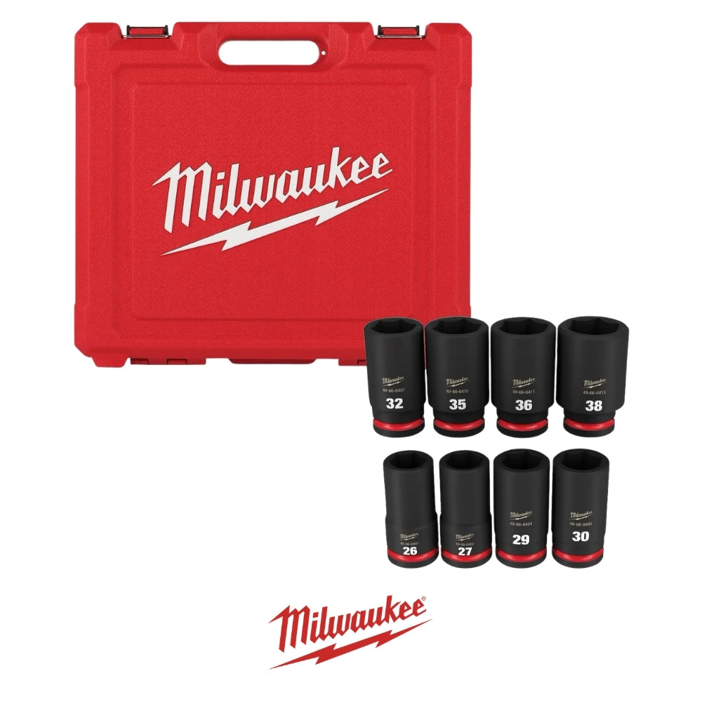 SET 8 DADOS IMPACTO SHOCKWAVE 3/4" MÉTRICOS MILWAUKEE 49-66-7020