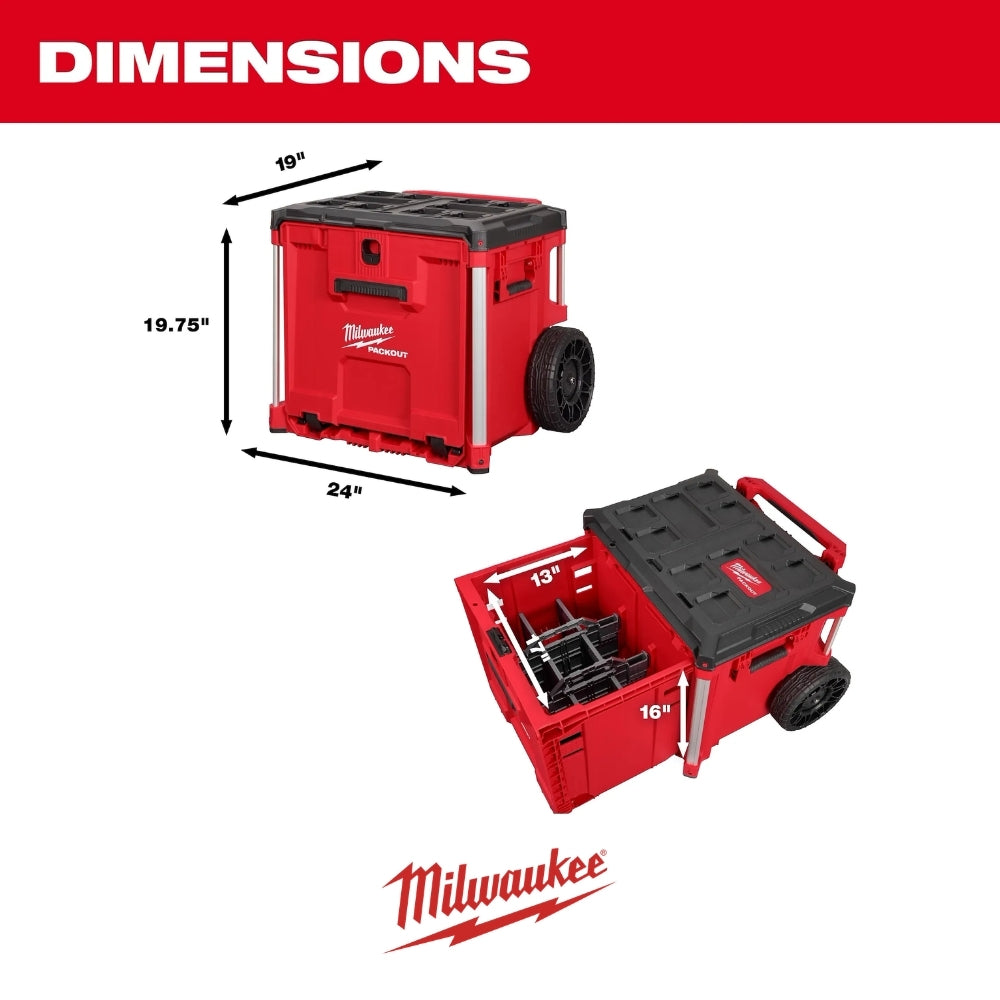 CAJA PACKOUT RODANTE CON CAJONES MILWAUKEE 48-22-8420