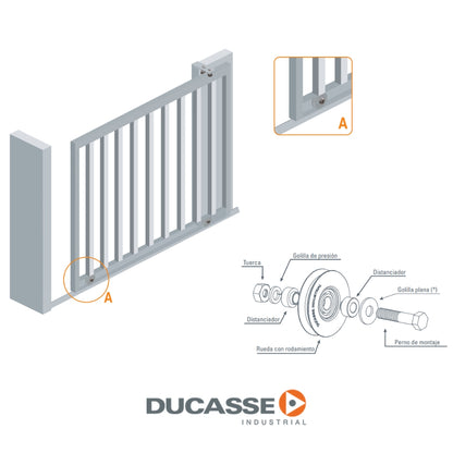 RUEDA CON PERNO 75mm 250 KILOGRAMOS