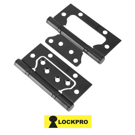 BISAGRA ACERO INOXIDABLE OMEGA NEGRA 4 PULG X 3 PULG  X 2.5 MM ESPESOR PAR LOCKPRO